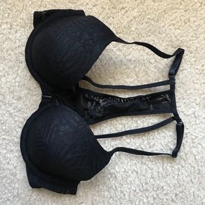 Pink VS front clasp lace bra